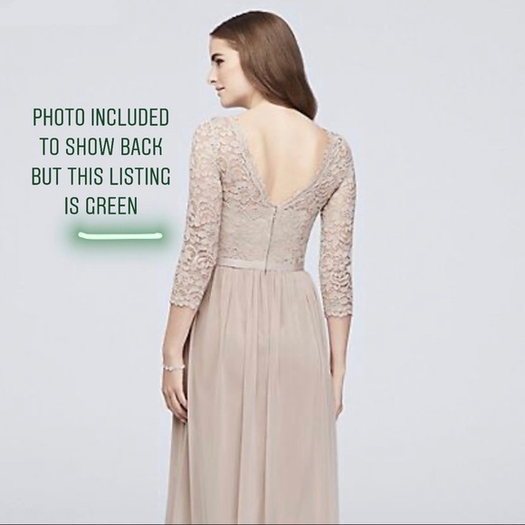 Lace Green Maxi Dress David’s Bridal - Picture 4 of 4